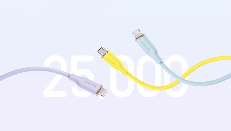 Il cavo Anker 641 da USB-C a Lightning (Flow, Silicone) è disponibile in diversi colori. (Fonte immagine: Anker)