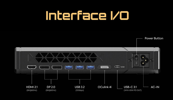 L'MGA1 dispone di un alimentatore integrato da 240 W. (Fonte: Minisforum)