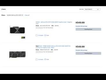 Prezzi RTX 5070 di Best Buy (Fonte: Screenshot, Best Buy)