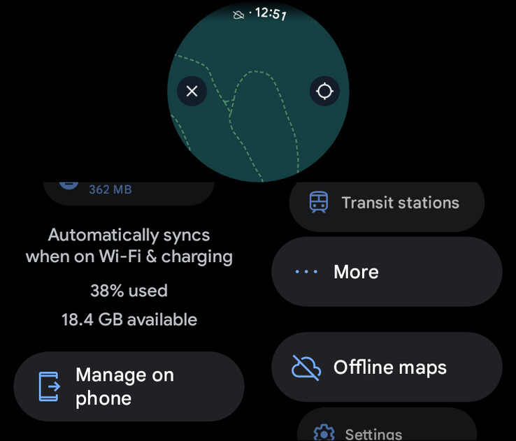 Funzione di mappa offline su Google Maps per Wear OS beta 11.140.0701.W (Fonte immagine: 9to5Google)