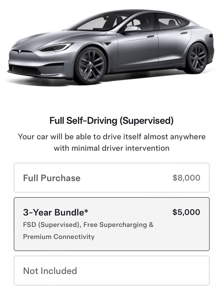 i clienti delle Model S e X del 2024 otterranno la guida autonoma completa (FSD), la connettività premium e la ricarica illimitata per 36 mesi con il nuovo pacchetto Tesla da 5.000 dollari. (Fonte: Tesla)