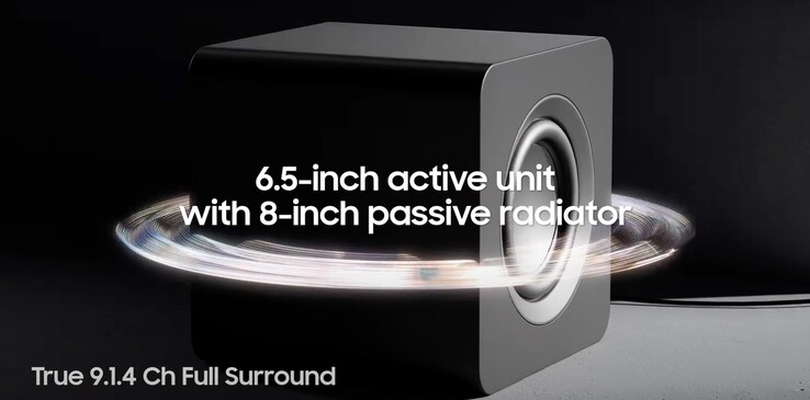 Il subwoofer contiene un driver da 6,5 pollici con un radiatore passivo da 8 pollici. (Fonte immagine: Samsung(