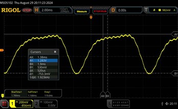 Oscuramento PWM a 1923 Hz sul display del coperchio.