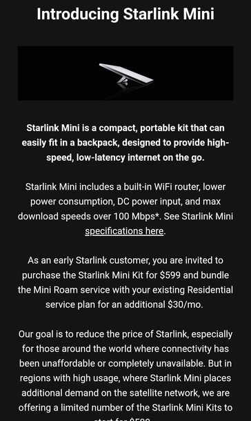 Invito alla prova di Starlink Mini