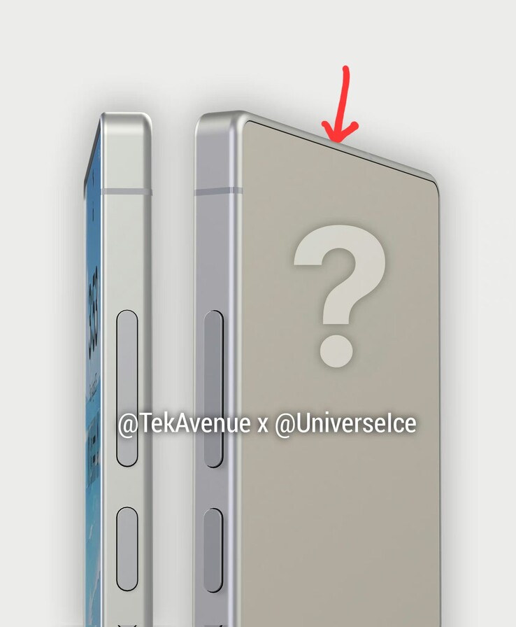 Una presunta immagine dei nuovi bordi posteriori curvi che Samsung avrebbe applicato al suo prossimo smartphone Galaxy S Ultra. (Fonte immagine: @UniverseIce)