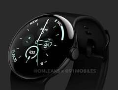 Il Google Pixel Watch 3 non presenta quasi nessuna modifica al design, ma ha nuove funzioni. (Fonte: @OnLeaks / 91mobiles)