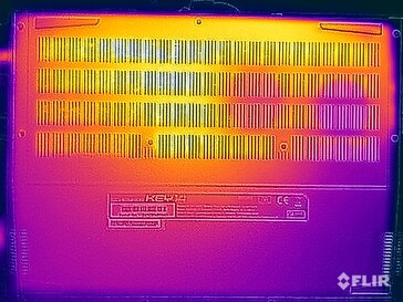 Temperature di superficie durante il test di stress (in basso)