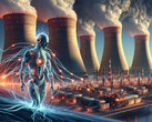 La crescente domanda di AI costringe le aziende tecnologiche a ricorrere all'energia nucleare, meno ecologica. (Fonte immagine: generato dall'AI, Dall-E 3)