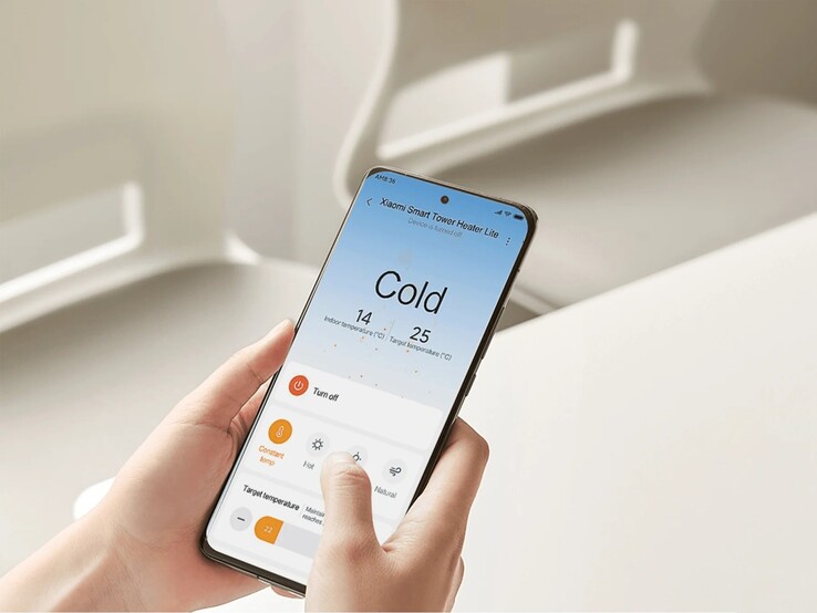 Lo Xiaomi Smart Tower Heater Lite può essere controllato tramite l'app Xiaomi Home/Mi Home... (Fonte immagine: Xiaomi)