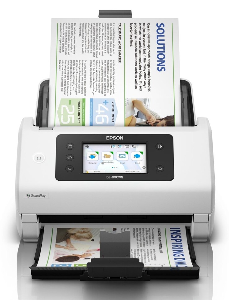 Gli scanner Epson EdgeLink possono scansionare documenti fino a 70 pagine al minuto e salvarli su cloud, e-mail e altro. (Fonte: Epson)