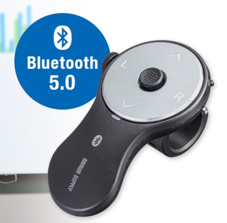 Il Finger Mouse di Sanwa si collega ai dispositivi tramite connessioni Bluetooth 5.0. (Fonte: Sanwa Supply)