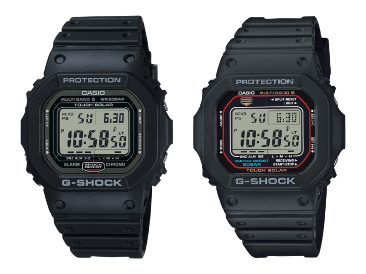 L'orologio Casio G-Shock GW5000U-1 (a sinistra) e l'orologio GWM5610U-1 (a destra). (Fonte: Casio)