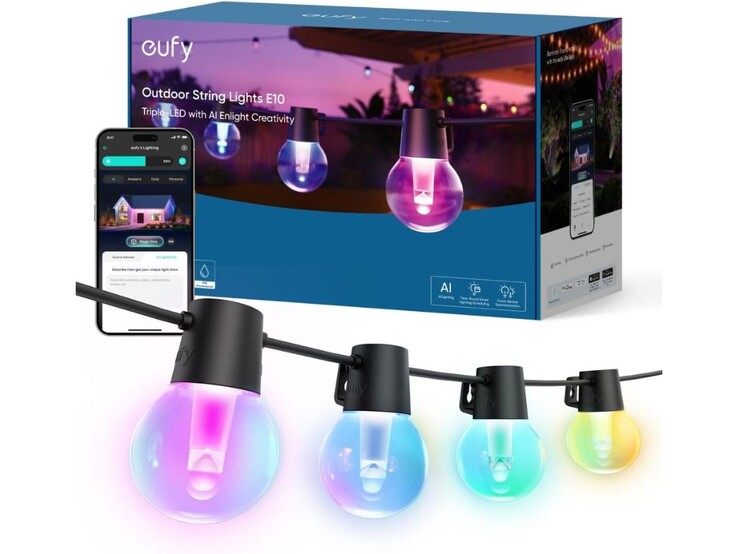 La funzione AI delle luci Eufy E10 le permette di inserire le sue preferenze di illuminazione e genera diversi temi di illuminazione. (Fonte: Eufy/Amazon)