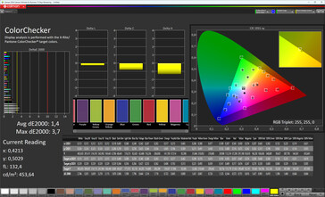 Fedeltà del colore (schema di colore originale Pro, temperatura del colore calda, spazio di colore target sRGB)