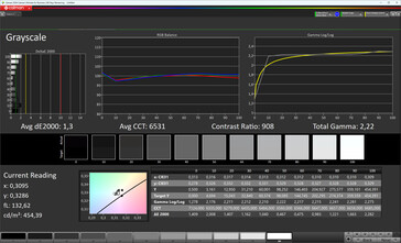 Scale di grigi (schema di colore Standard, temperatura di colore Standard, spazio di colore target sRGB)