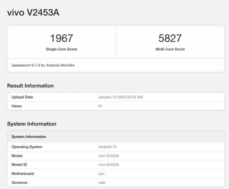 Elenco Geekbench del potenziale iQoo Z10 Turbo Pro. (Fonte: Geekbench)