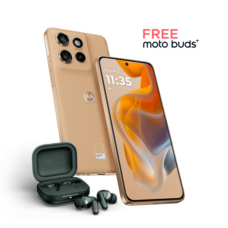 Motorola offrirà un paio di auricolari Moto Buds+ in omaggio con gli ordini iniziali. (Fonte: Motorola)