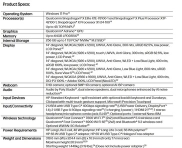 Specifiche del PC HP EliteBook 6 G1q Next-Gen AI. (Fonte: HP)