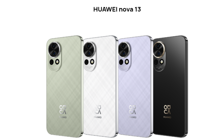 Huawei Nova 13 nei colori Nero, Viola, Bianco e Verde (Fonte immagine : Huawei)