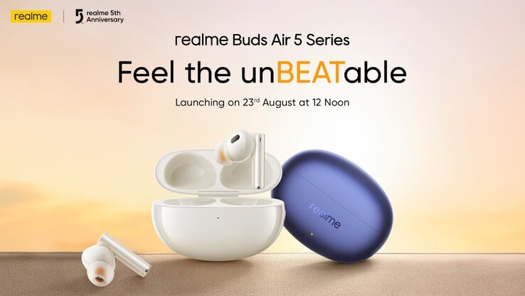 ... mentre si preannuncia l'uscita dell'intera serie Air 5 in India. (Fonte: Realme CN, Realme IN)