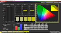 Sweep di saturazione CalMAN calibrati (spazio colore di destinazione: P3)