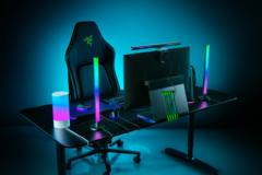 Le barre luminose permanenti Aether di Razer funzionano tramite un unico cavo di alimentazione USB-C. (Fonte: Razer)