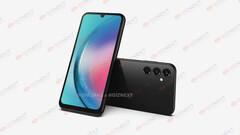 Un rendering di &quot;Galaxy A25 5G&quot;. (Fonte: OnLeaks x Giznext)