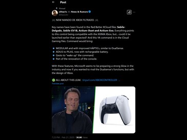 eXtas1s Sebile controller leak X post (Fonte immagine: eXtas1s X account)