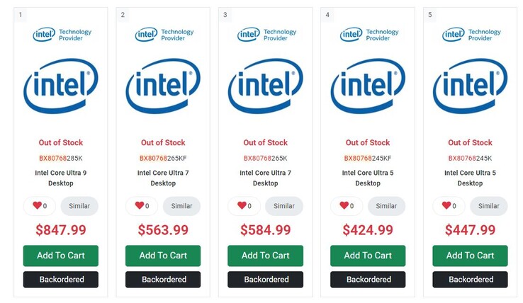 Annunci della serie Core Ultra 200K su PC-Canada. (Fonte: PC-Canada)