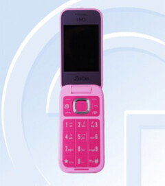 Il prossimo telefono flip di HMD Global dovrebbe essere disponibile solo in un&#039;unica opzione di colore &#039;Barbie Pink&#039;. (Fonte immagine: TENAA via GSMArena)