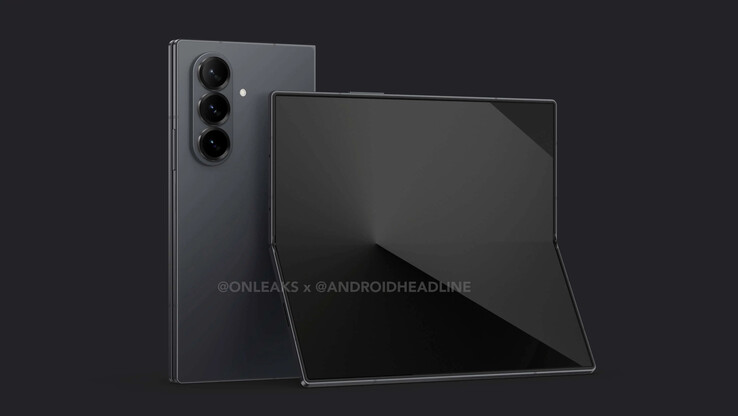 Si prevede che Galaxy Z Fold7 manterrà la tecnologia della fotocamera sotto il display. (Fonte immagine: OnLeaks &amp; Android Headlines)