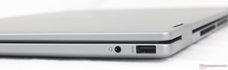A destra: cuffie da 3,5 mm, USB-A (10 Gbps)