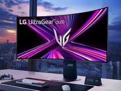 L&#039;UltraGear OLED 45GX950A ha una curvatura di 800R. (Fonte: LG)