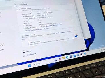 HP EliteBook X G1a: Frequenza di aggiornamento adattiva (fonte: Benjamin Herzig)