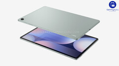 Un rendering di &quot;Galaxy Tab S10 FE+&quot;. (Fonte immagine: OnLeaks x SammyGuru)