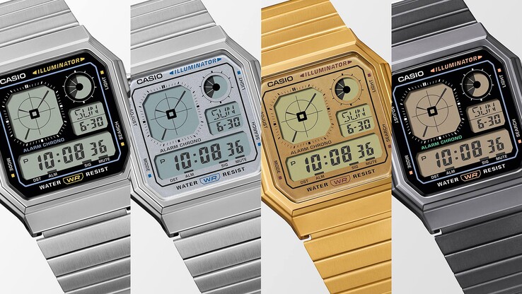 Da sinistra a destra: gli orologi Casio A130WE-1A, A130WE-7A, A130WEG-9A e A130WEGG-1A. (Fonte immagine: Casio)