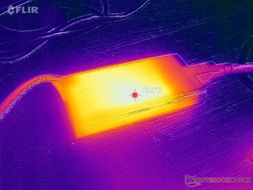 L'adattatore CA raggiunge oltre 44 C quando si utilizzano carichi impegnativi