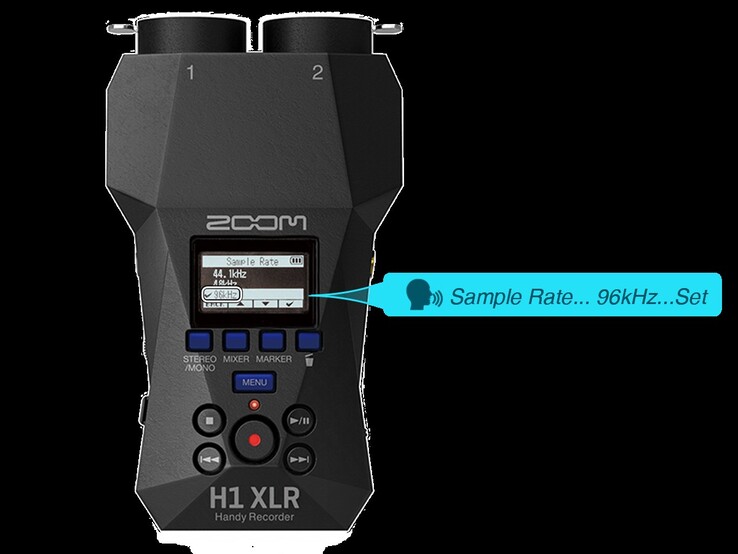 L'interfaccia Zoom H1 XLR è stata progettata con descrizioni udibili, in modo che anche i non vedenti possano utilizzarla. (Fonte: Zoom)