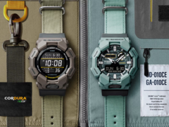 Entrambi i modelli Casio G-Shock presentano cinturini realizzati con materiali riciclabili e tinti con colori naturali. (Fonte: Casio)