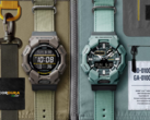 Entrambi i modelli Casio G-Shock presentano cinturini realizzati con materiali riciclabili e tinti con colori naturali. (Fonte: Casio)