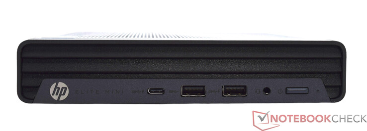 Anteriore: USB Tipo-C 20 Gbit/s, 2x USB Tipo-A 10 Gbit/s, audio 3,5 mm