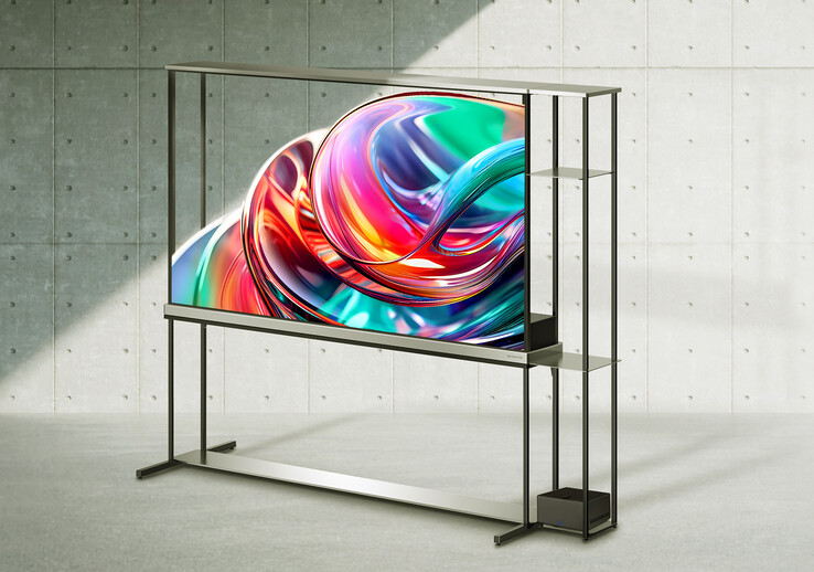 Il televisore OLED trasparente LG Signature. (Fonte: LG)