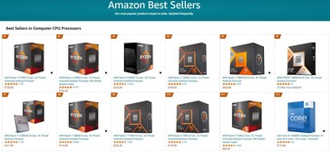 Le CPU più vendute su Amazon. (Fonte immagine: Amazon)