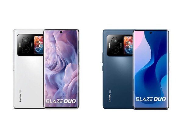 Lava Blaze Duo è disponibile nei colori bianco e blu. (Fonte: Lava)