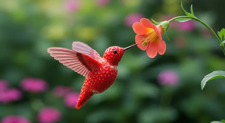 Un'immagine generata tramite Imagen 3 utilizzando la richiesta "uccello fragola" (Fonte immagine: Google)