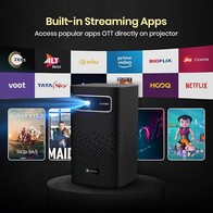 Il proiettore è dotato di app OTT preinstallate (Fonte: Portronics)