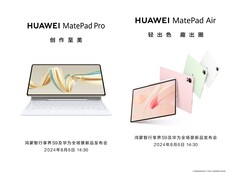 Sono emerse online nuove informazioni sui modelli Huawei MatePad Air e MatePad Pro (fonte: Huawei)