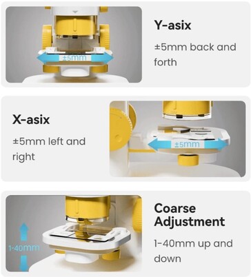 Darwin MX Pro ha una regolazione a 3 assi del palcoscenico del microscopio per facilitare la centratura dei soggetti. (Fonte immagine: BeaverLab su Kickstarter)