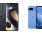 Il Motorola Edge 2024 è disponibile all'acquisto solo in nero, mentre il Pixel 8a è disponibile in quattro colori, tra cui Bay (blu). (Fonte immagine: Motorola, Google - a cura).