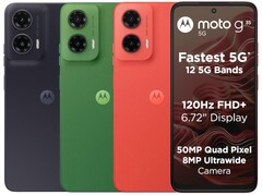 Il Moto G35 5G è disponibile nelle colorazioni Leaf Green, Midnight Black e Guava Red (fonte: Motorola)